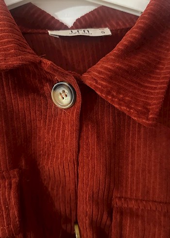 Kiremit rengKadın Süet Uzun Kollu Gömlek - Görsel 2