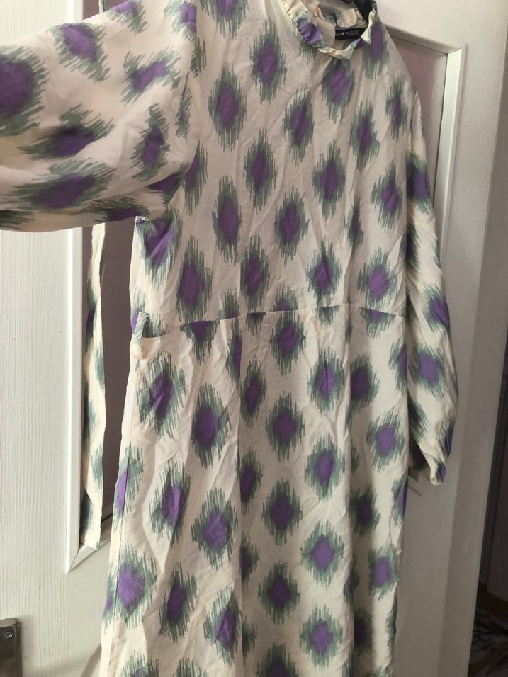 Uzun Kol, Yüksek Yaka, Salaş Bohem Elbise - Görsel 3