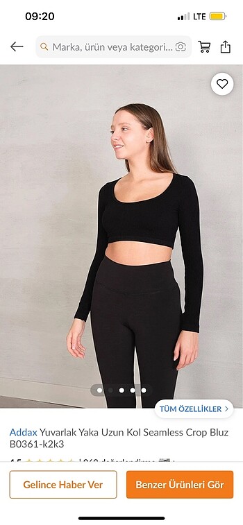 ADDAX SİYAH CROP
