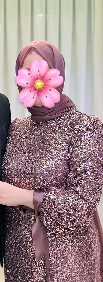 46 Beden pembe Renk Pul payetli abiye