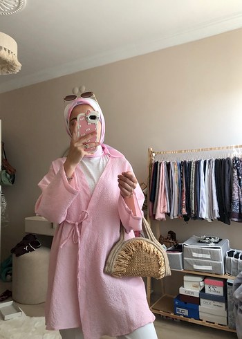 s Beden Pastel Pembe Dokusuz takım elbise