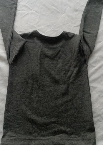 Gri Erkek Çocuk Keten Uzun Kollu Tişört - Görsel 3