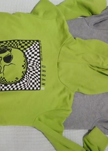 Genç Erkek Yeşil Fermuarlı Sweatshirt modeli ikili takım - Görsel 2