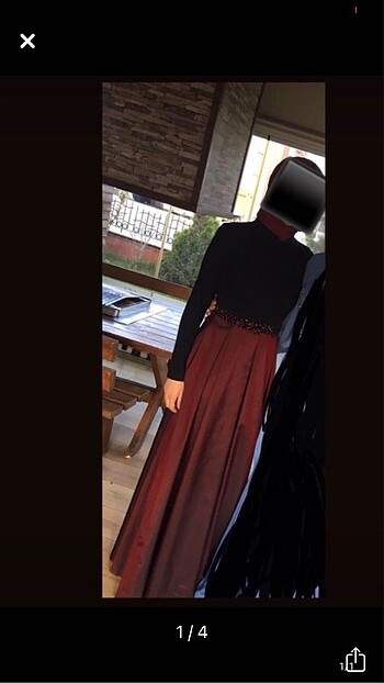 Tafta etekli Abiye elbise