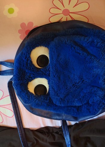 Mavi Peluş Çocuk Okul Çantası