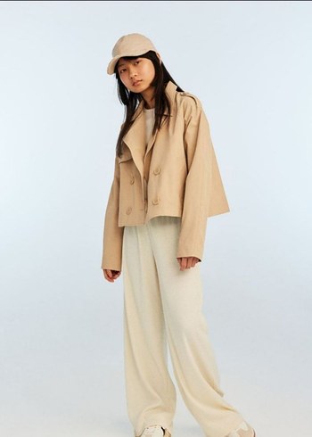 Kadın Beyaz Piliseli Pamuk Pantolon - Görsel 2