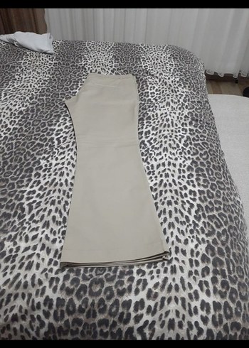 Bej Rahat Kesim Kadın Kumaş Pantolon - Görsel 2