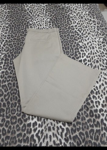 Bej Rahat Kesim Kadın Kumaş Pantolon - Görsel 5