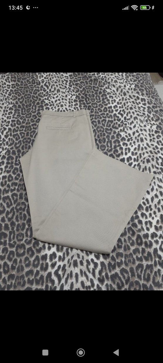 Bej Rahat Kesim Kadın Kumaş Pantolon - Görsel 5