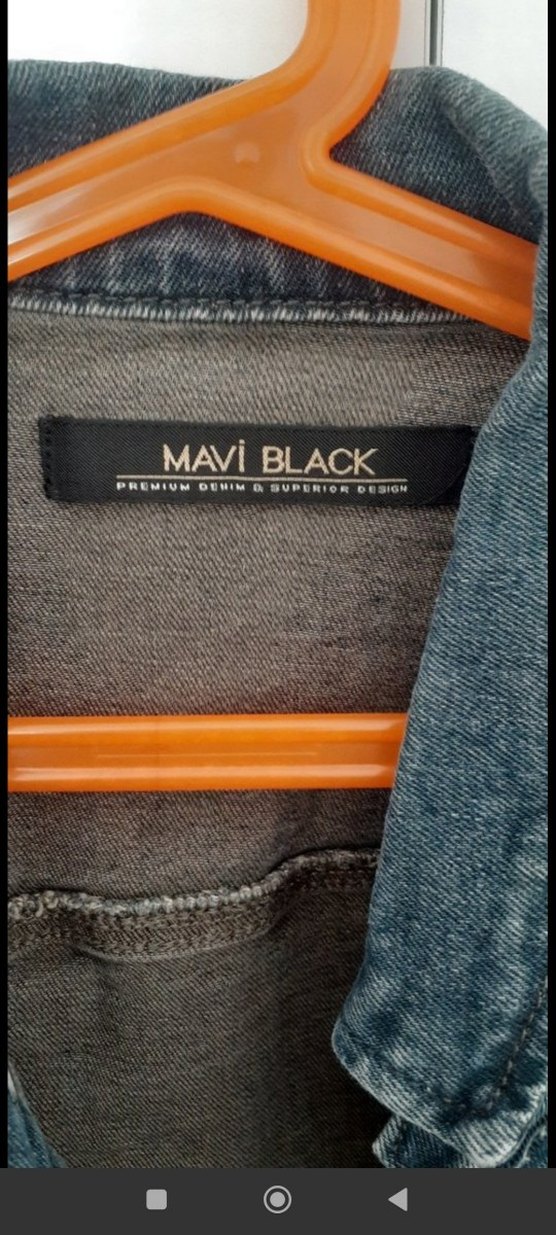 Lacivert Kadın Denim Ceket Düğmeli - Görsel 4