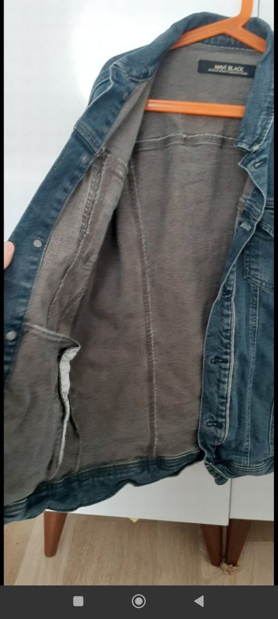 Lacivert Kadın Denim Ceket Düğmeli - Görsel 5