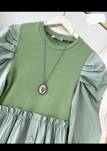 Düğmeli Uzun Bohem Pamuk Elbise - Görsel 4