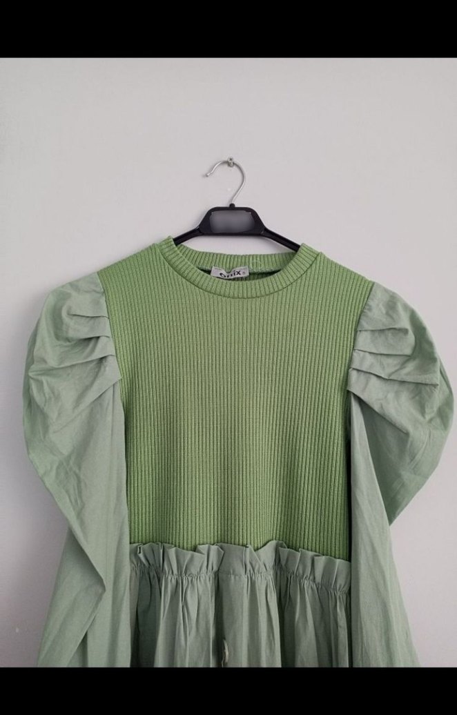 Düğmeli Uzun Bohem Pamuk Elbise - Görsel 2