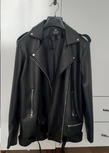 Siyah Deri Biker Ceket - Görsel 4