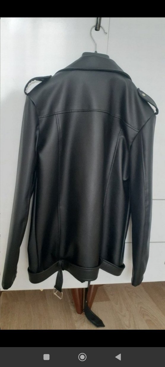 Siyah Deri Biker Ceket - Görsel 5
