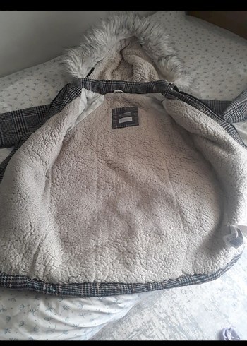 Çocuk Gri Ekose Mont - Görsel 5