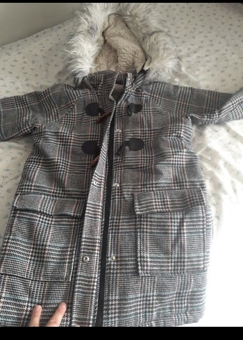 Çocuk Gri Ekose Mont - Görsel 3