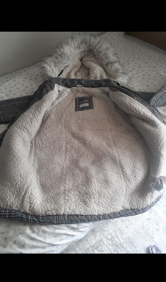 Çocuk Gri Ekose Mont - Görsel 5