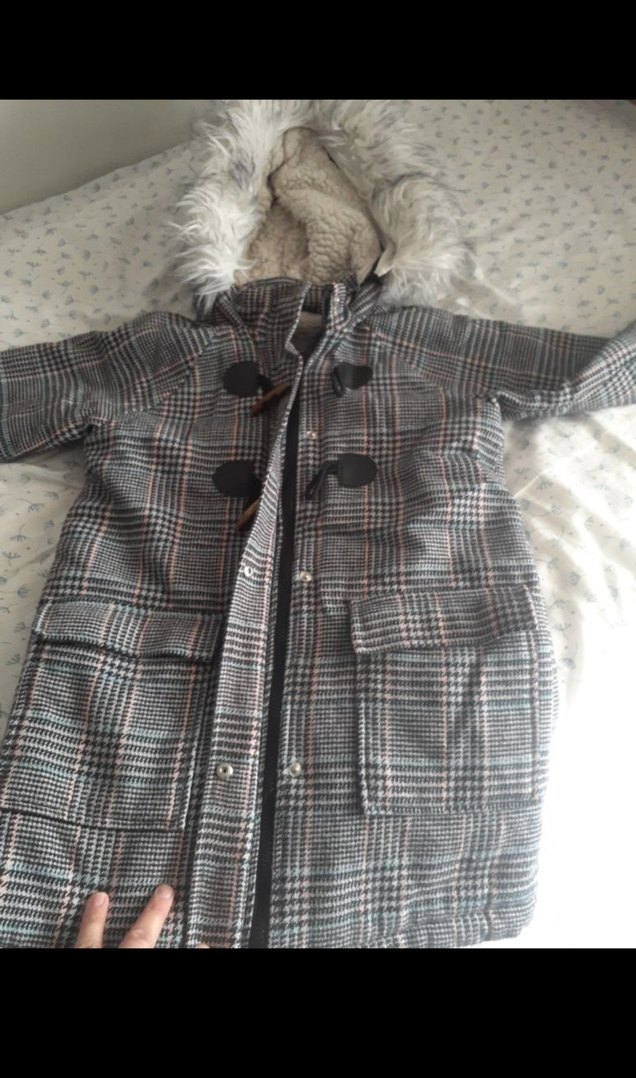 Çocuk Gri Ekose Mont - Görsel 3