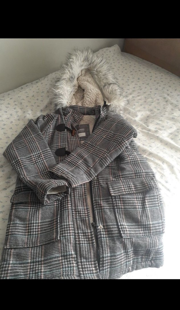 Çocuk Gri Ekose Mont - Görsel 2