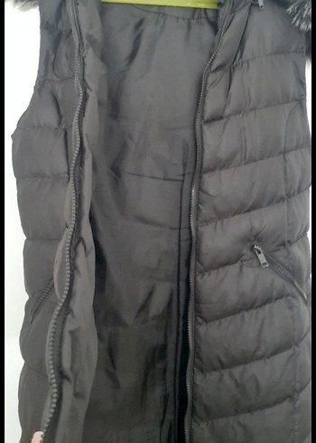 Siyah Uzun Kürklü Kadın Yelek - Görsel 7