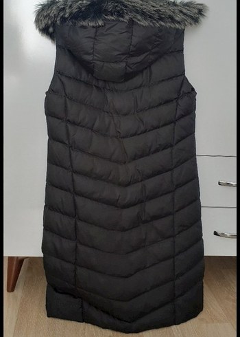 Siyah Uzun Kürklü Kadın Yelek - Görsel 5