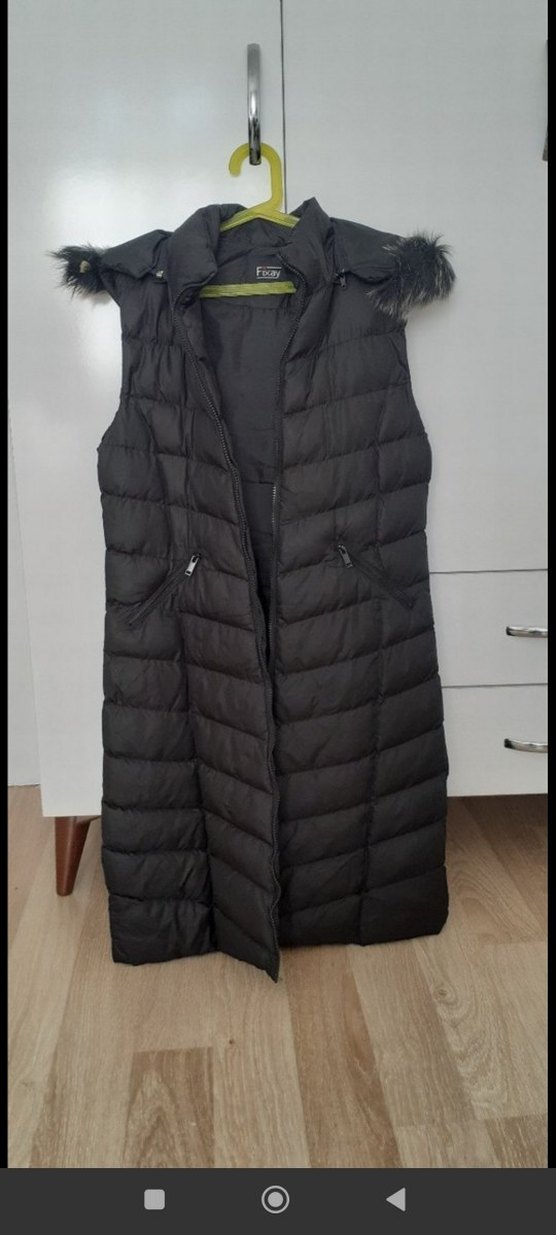 Siyah Uzun Kürklü Kadın Yelek - Görsel 4