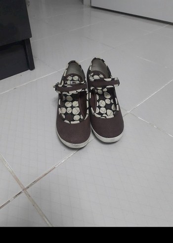 Kemerli Kahverengi Gri Bağlamalı Dolgu Topuk - Görsel 10