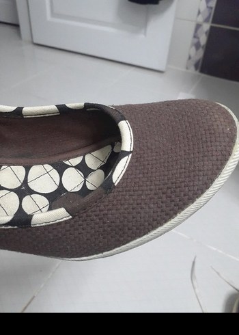 Kemerli Kahverengi Gri Bağlamalı Dolgu Topuk - Görsel 5