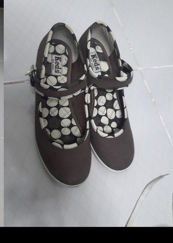 Kemerli Kahverengi Gri Bağlamalı Dolgu Topuk - Görsel 2