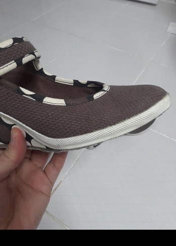 Kemerli Kahverengi Gri Bağlamalı Dolgu Topuk - Görsel 9