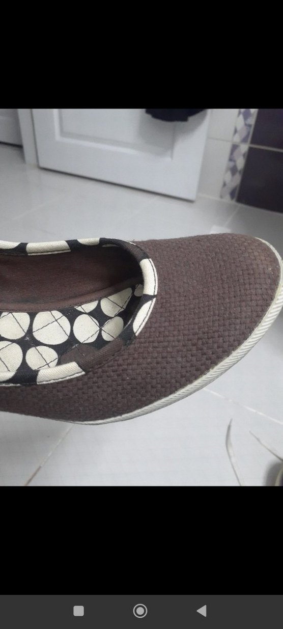 Kemerli Kahverengi Gri Bağlamalı Dolgu Topuk - Görsel 5