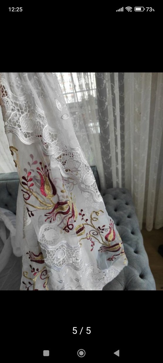 Nakışlı Bohem Tül Perde - Görsel 5