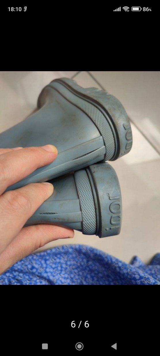 Mavi Gri Çocuk Lastik Bot - Görsel 5