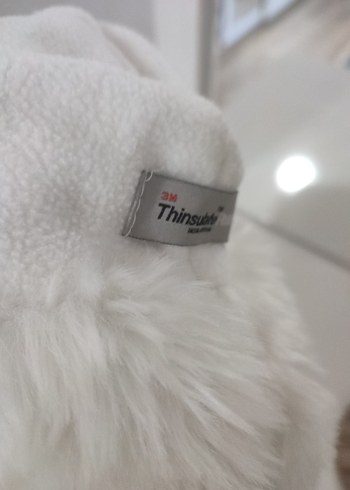 Beyaz Örgü Kiz çocuk Bere Kulaklıklı - Görsel 7