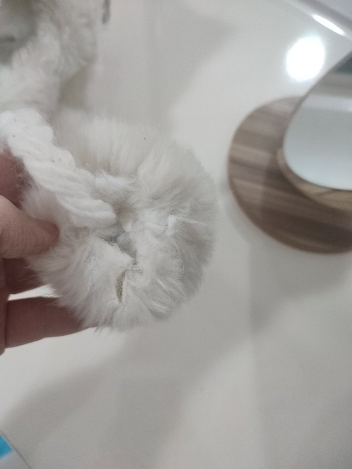 Beyaz Örgü Kiz çocuk Bere Kulaklıklı - Görsel 5