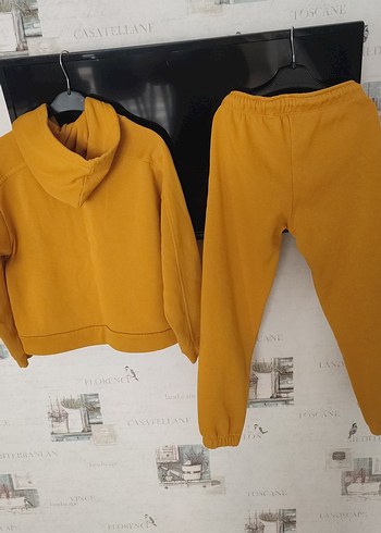 Sarı kız çocuk Kapüşonlu Eşofman Takımı - Görsel 5