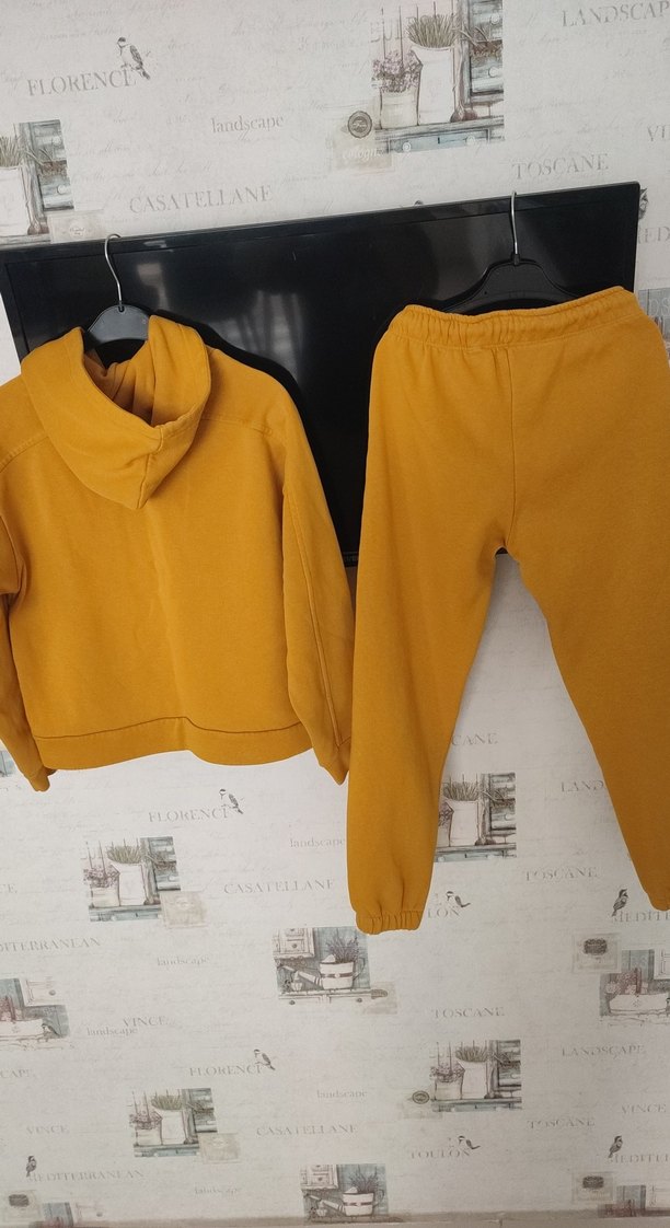 Sarı kız çocuk Kapüşonlu Eşofman Takımı - Görsel 5