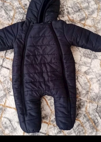 6 Ay Beden Siyah Kürklü Bebek Tulumu