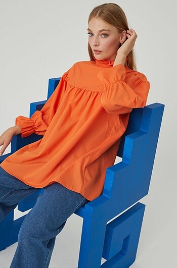 rosa poplin tunik