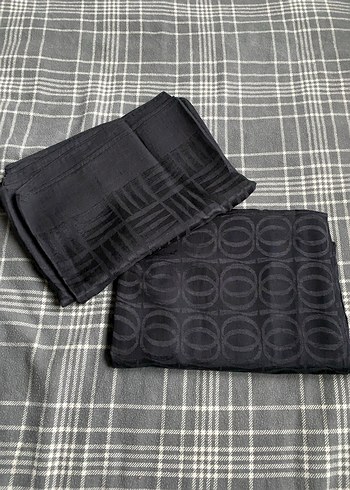 İmannoor siyah lacivert şal - Görsel 2