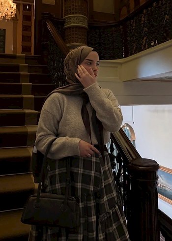 İmannoor açık kahve şal - Görsel 2