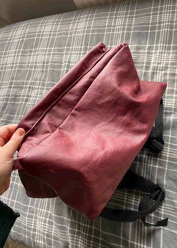 Kadın Bordo Deri Sırt Çantası - Görsel 7