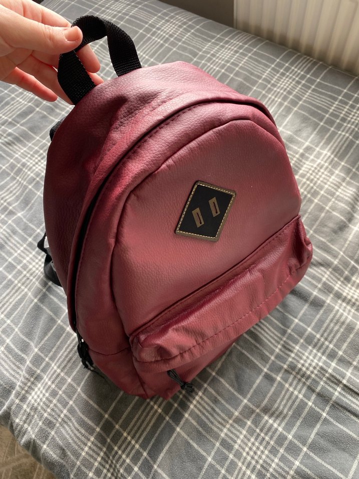 Kadın Bordo Deri Sırt Çantası - Görsel 2