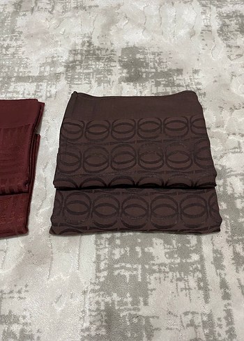 İmannoor kahverengi ve bordo şal - Görsel 3