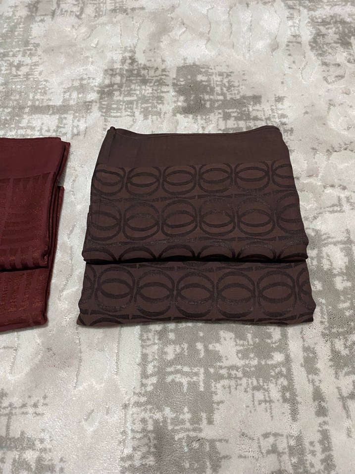 İmannoor kahverengi ve bordo şal - Görsel 3