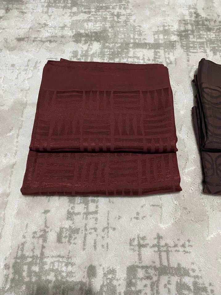 İmannoor kahverengi ve bordo şal - Görsel 2