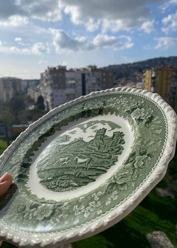 Yeşil adams antika pasta tabağı - Görsel 2