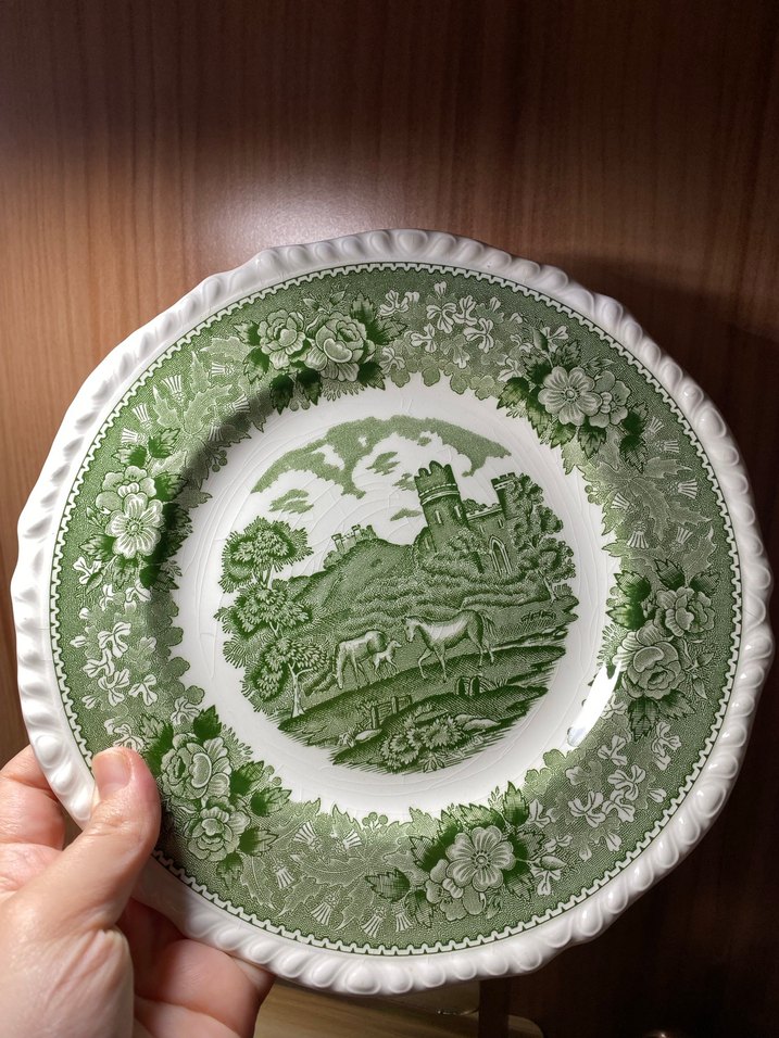Yeşil adams antika pasta tabağı - Görsel 4