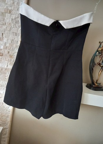 Siyah Straplez Mini elbise tulum - Görsel 8